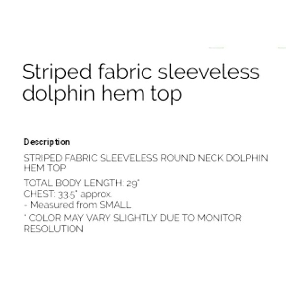 NWT- SOFT ARMY GREEN STRIPE SLVLESS ROUND NECK TOP - Picture 2 of 2